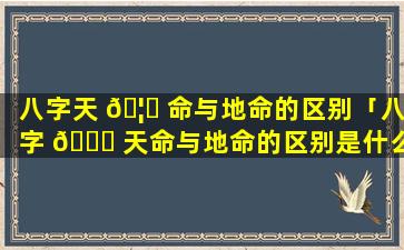 八字天 🦟 命与地命的区别「八字 🐕 天命与地命的区别是什么」